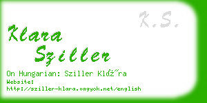 klara sziller business card